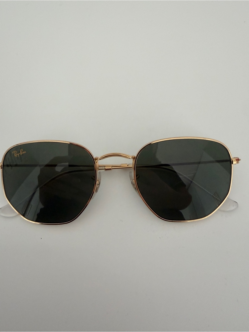 Ray-Ban Gold Frame Dark Green Lens UNISEX Sunglasses
